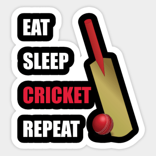 Eat Sleep Cricket Repeat Sticker